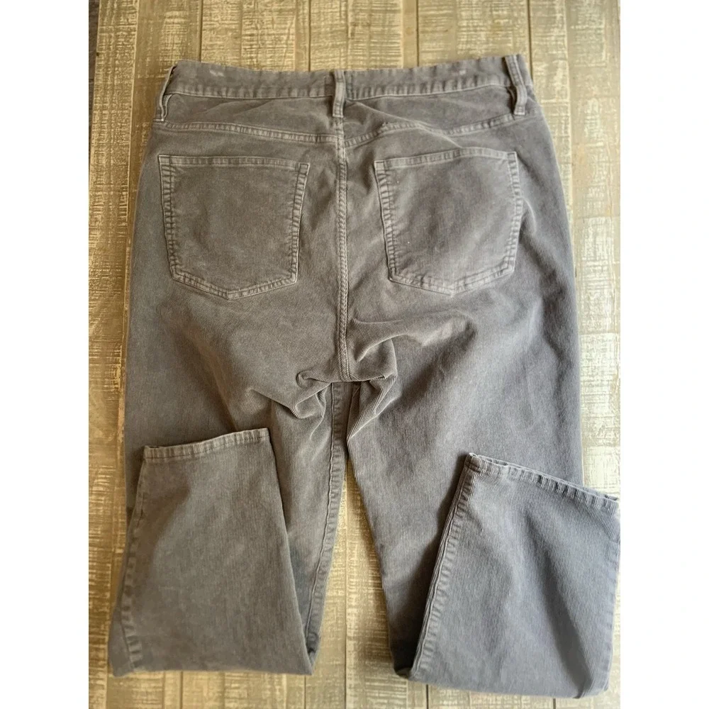J Crew Pants Womens Size 34 Gray Corduroy Vintage Slim Straight Casual Office‎